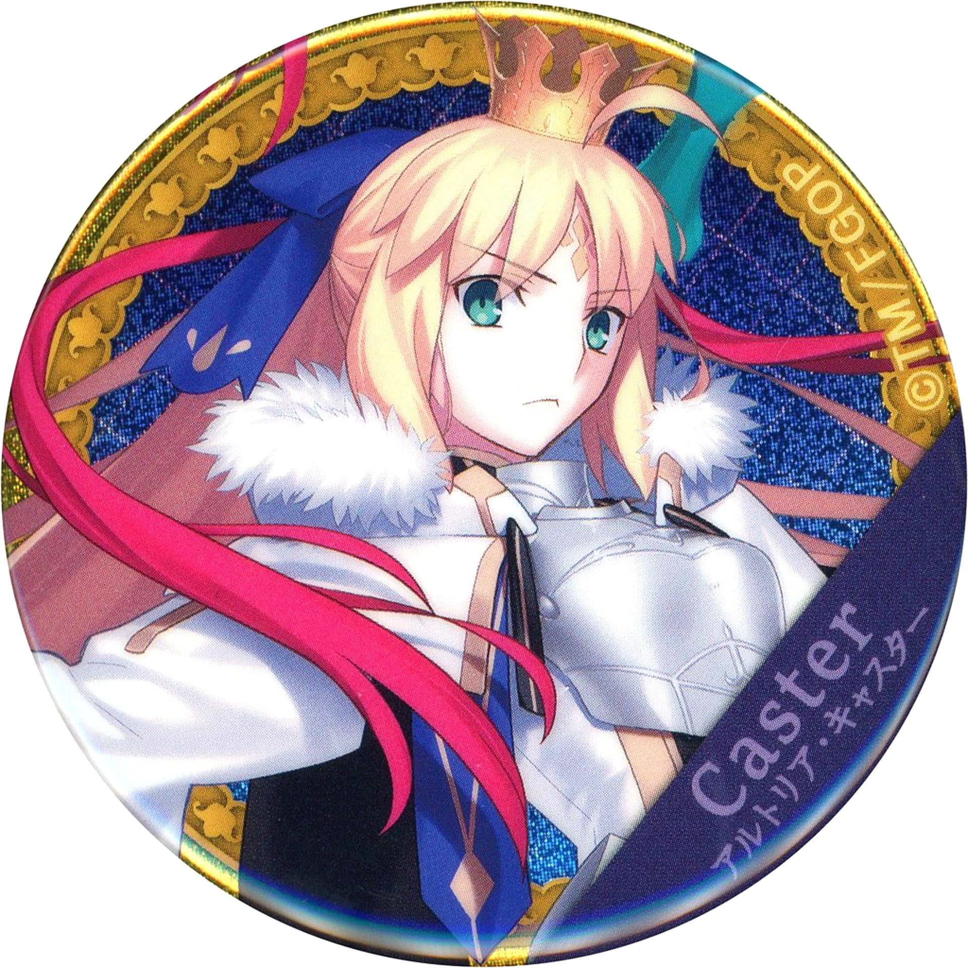 Caster Altria Caster Fate/Grand Order Servant Hologram Button Vol 1 Gacha Mate [USED]