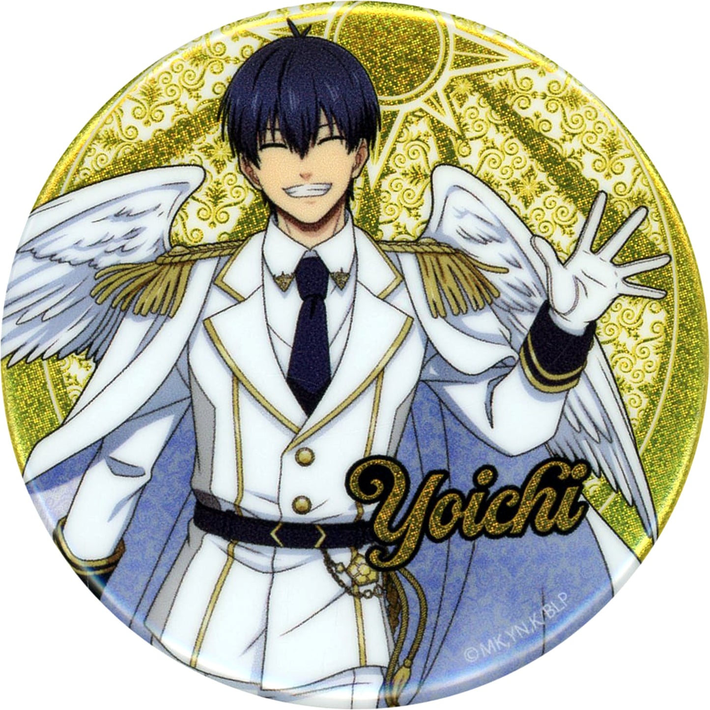 Blue Lock Yoichi Isagi Angel Ver. Glitter Default Style Can Badge Ouchi De Collaboration Angel & Devil Vol.1 in Favoteria Limited Buttons [USED]