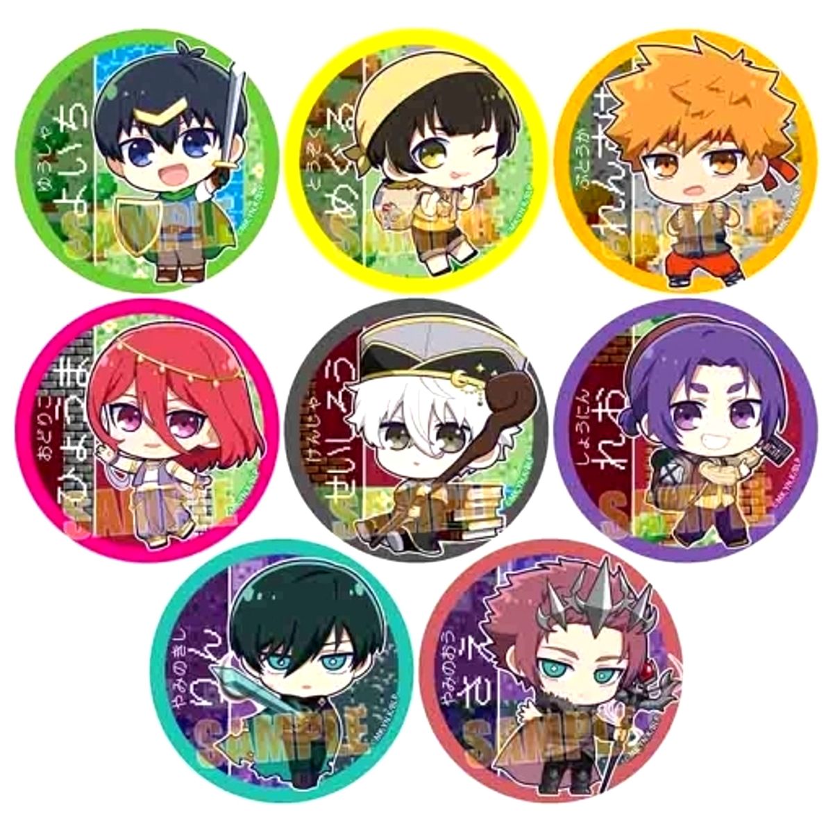 Set of 8 Blue Lock Trading Button RPG Ver. [USED]