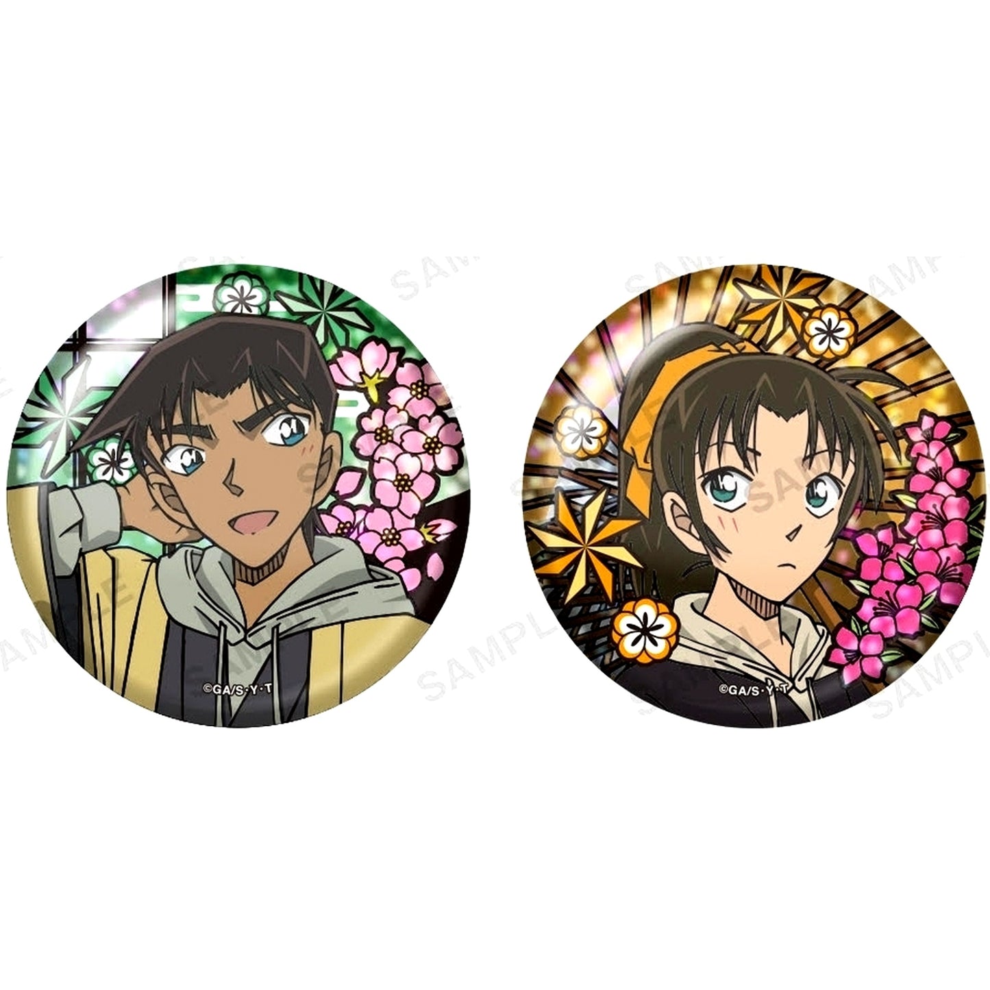 Heiji Hattori and Kazuha Toyama Detective Conan Hologram Button Set [USED]