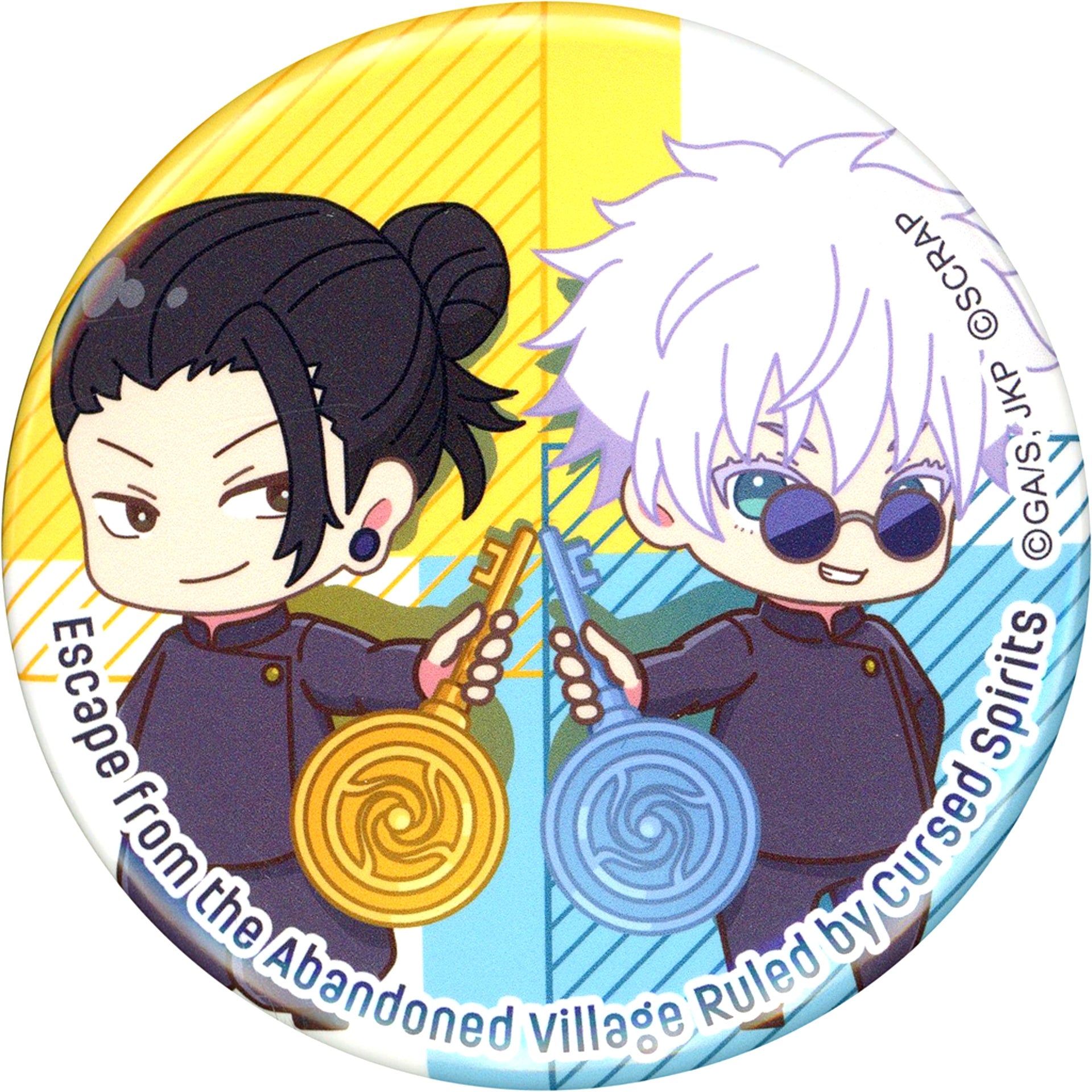 Secret Satoru Gojo & Suguru Geto Jujutsu Kaisen x Real Escape Game Escape from the Cursed Village Ruled by Cursed Spirits Button [USED]