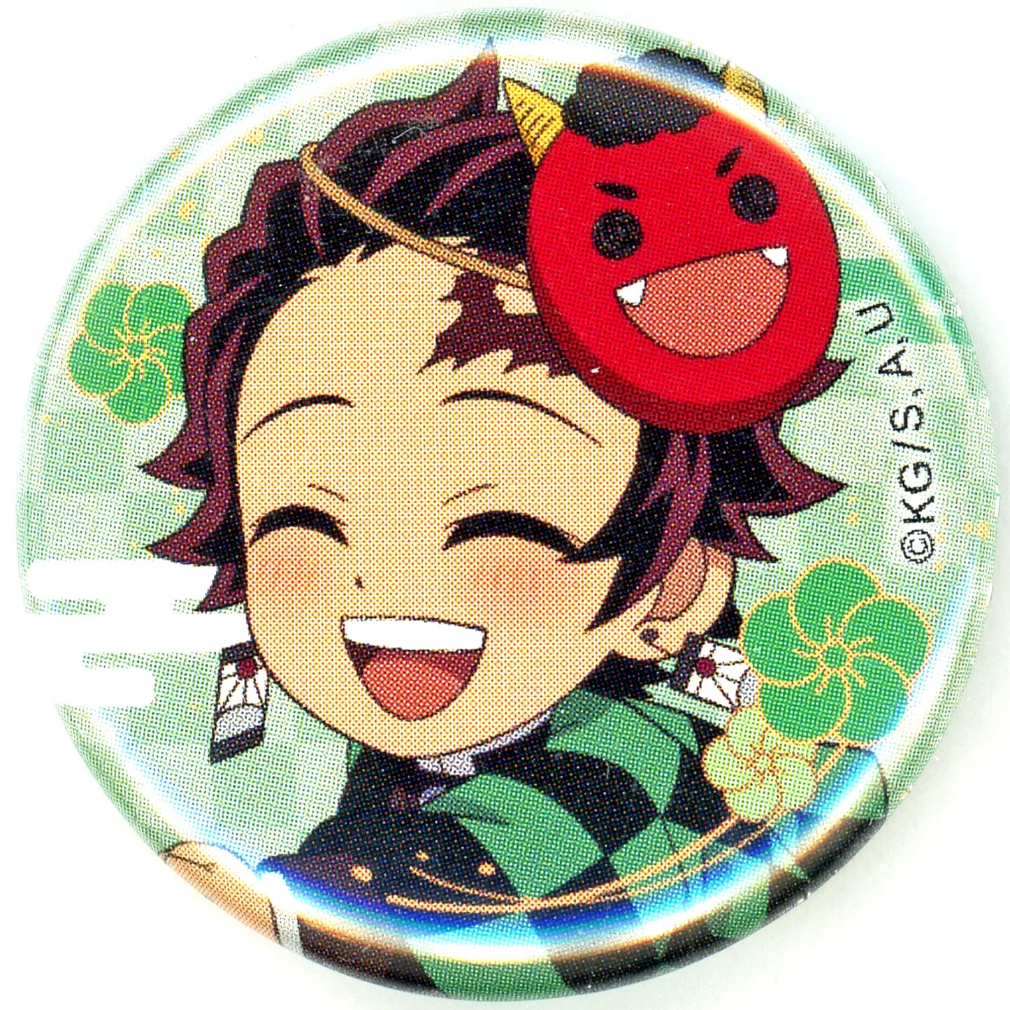 Tanjiro Kamado Demon Slayer: Kimetsu no Yaiba x ufotable Cafe x Machi Asobi Cafe Setsubun Event 2024 Random Bean Button [USED]