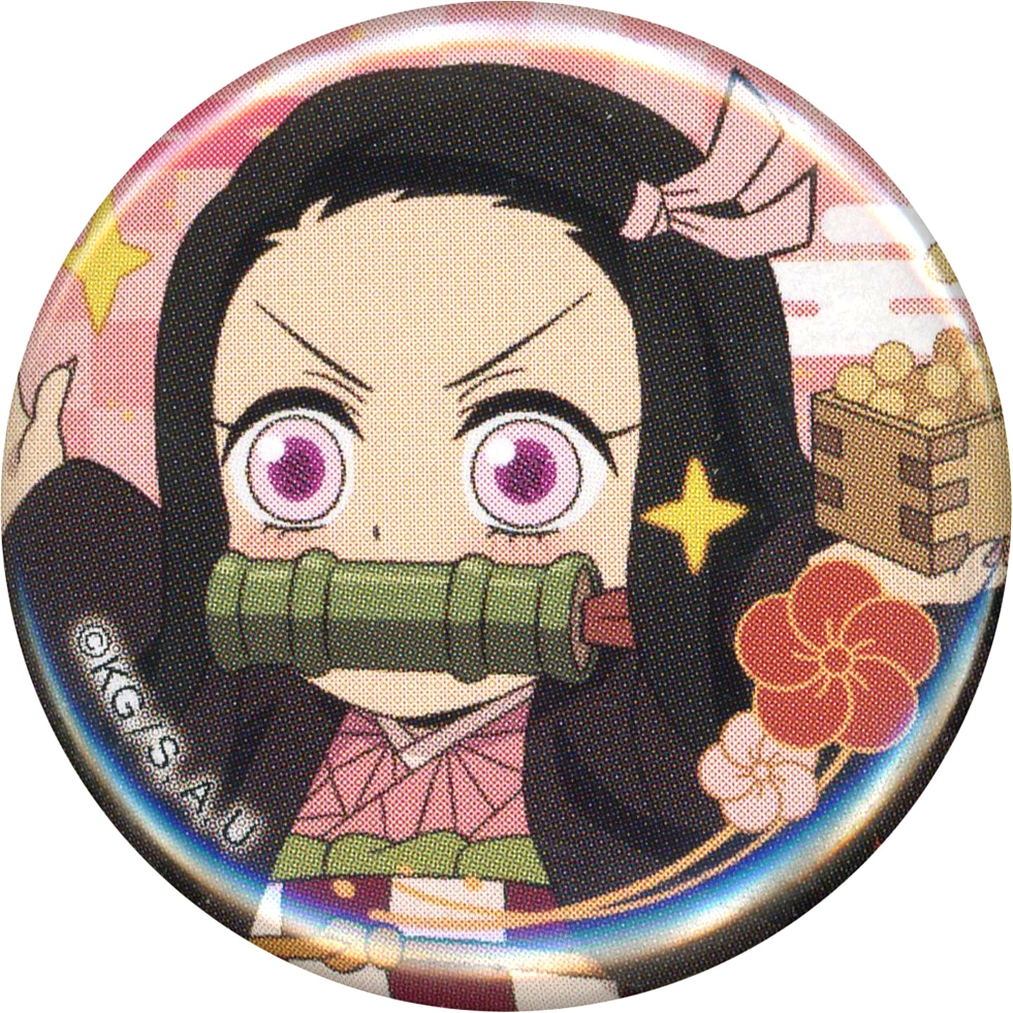 Nezuko Kamado Demon Slayer: Kimetsu no Yaiba Random Bean Button ufotable Cafe Machi Asobi CAFE Setsubun Event 2024 [USED]