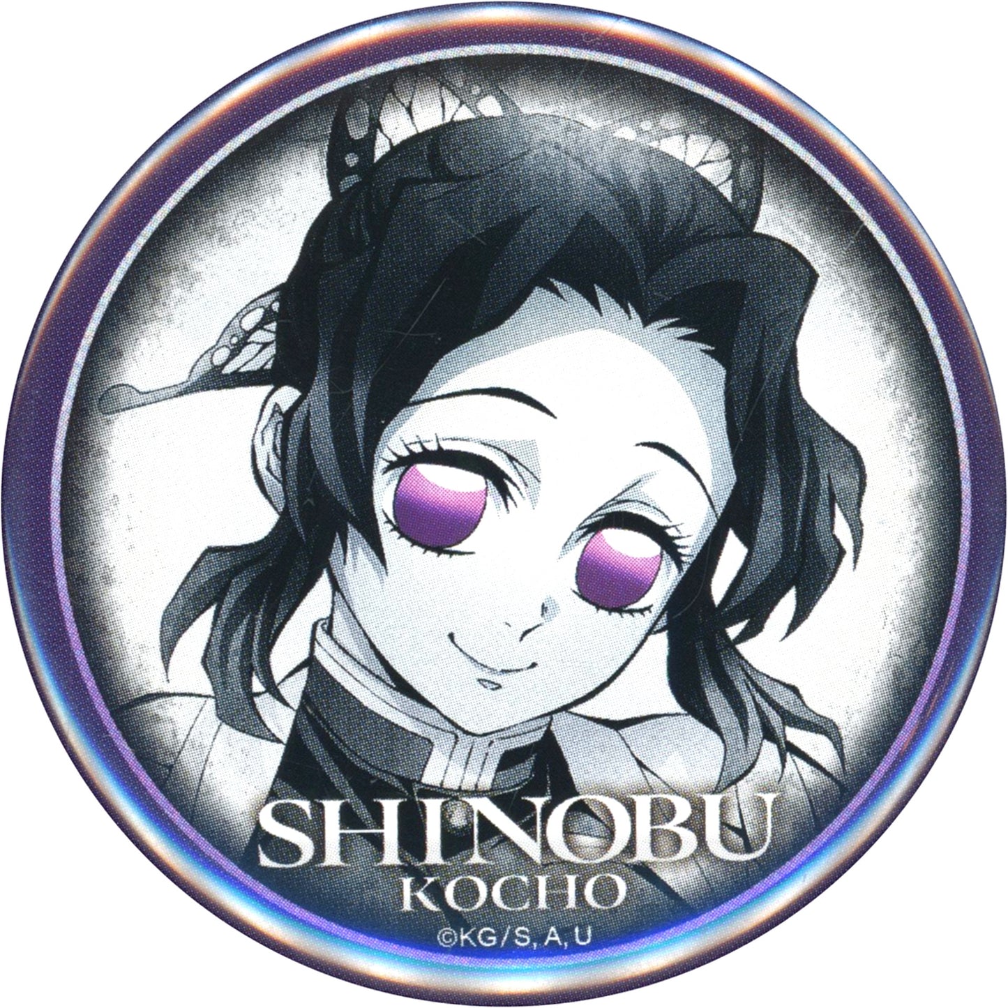 Shinobu Kocho Demon Slayer: Kimetsu no Yaiba Teaser Visual 57mm Button ufotable DINING First Term Fun Kuji Prize [USED]