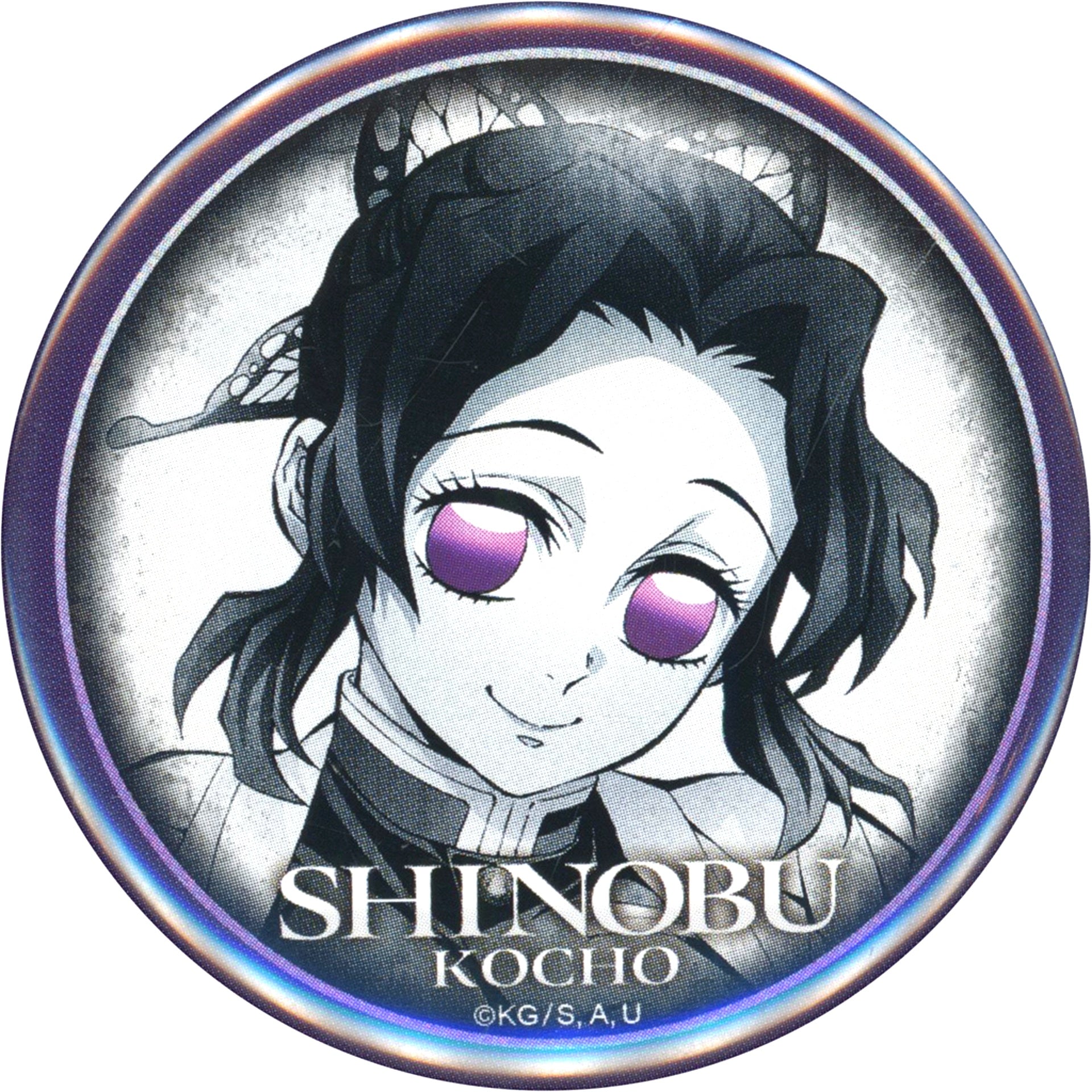 Shinobu Kocho Demon Slayer: Kimetsu no Yaiba Teaser Visual 57mm Button ufotable DINING First Term Fun Kuji Prize [USED]