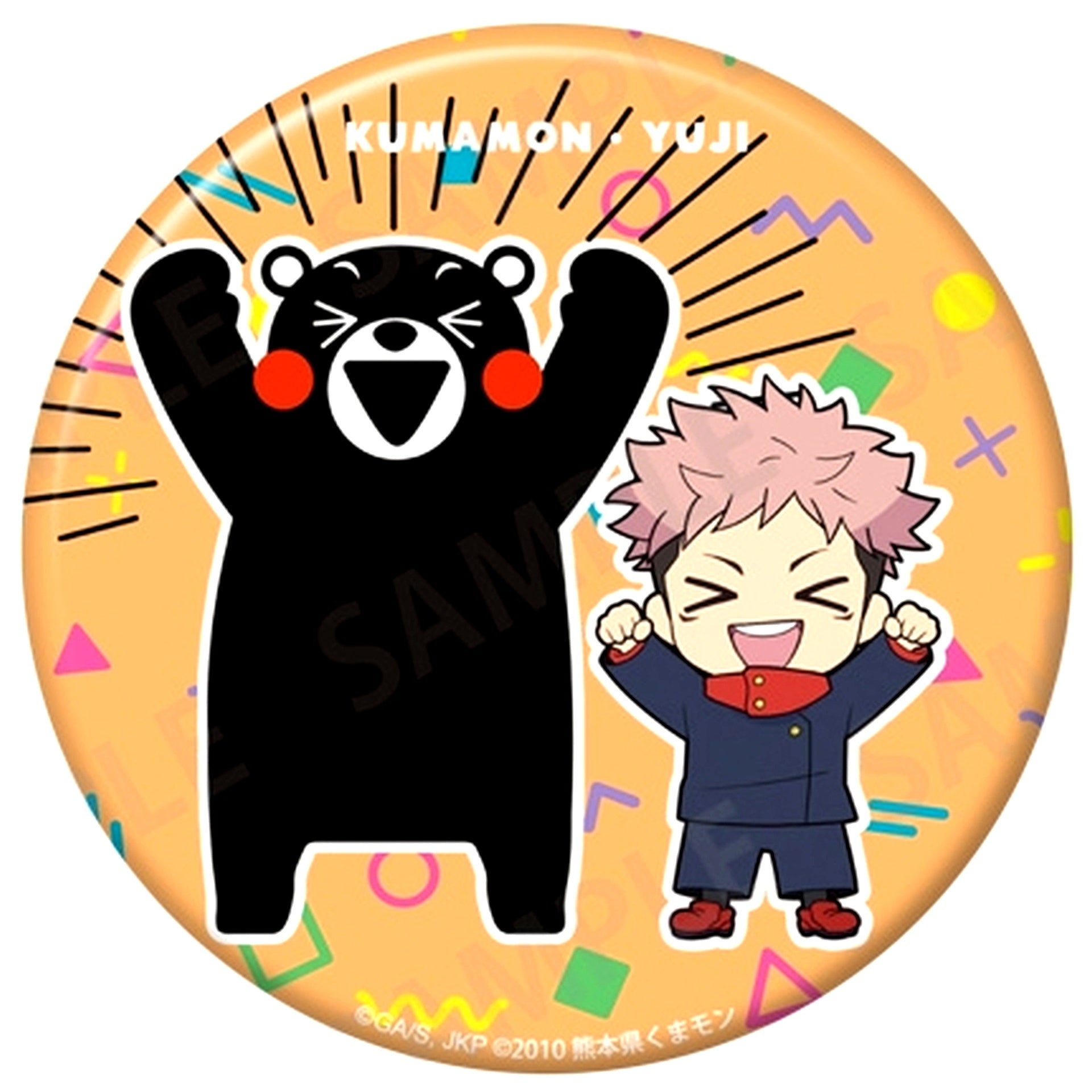 Yuji Itadori Jujutsu Kaisen Glitter Button +75 Together with Kumamon Ver. [USED]