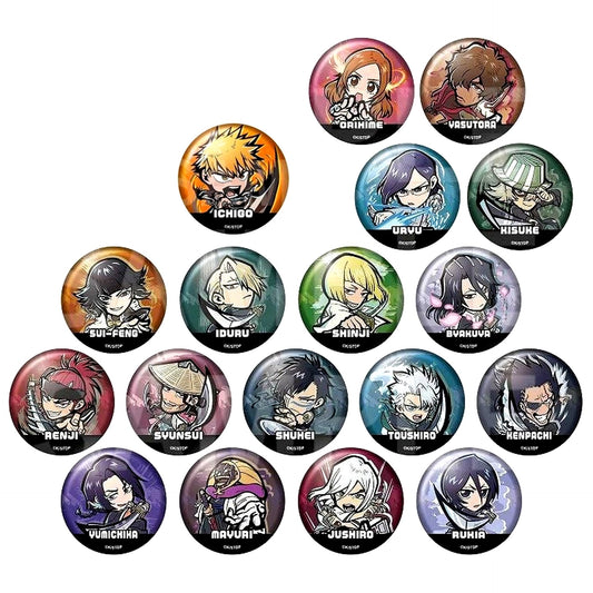 Set of 18 BLEACH Thousand-Year Blood War POP UP SHOP in E-DINER E-Toon Trading Metallic Button [USED]
