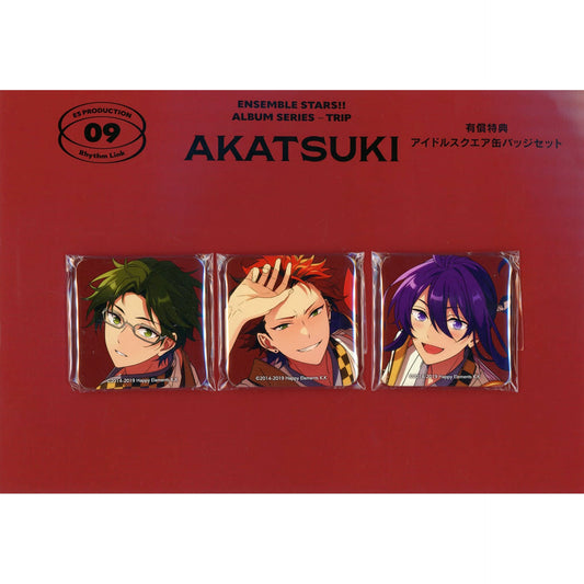 Akatsuki Ensemble Stars!! Set of 3 Idol Square Button Set animate Limited Cd Album Series Trip Akatsuki Purchase Bonus [USED]
