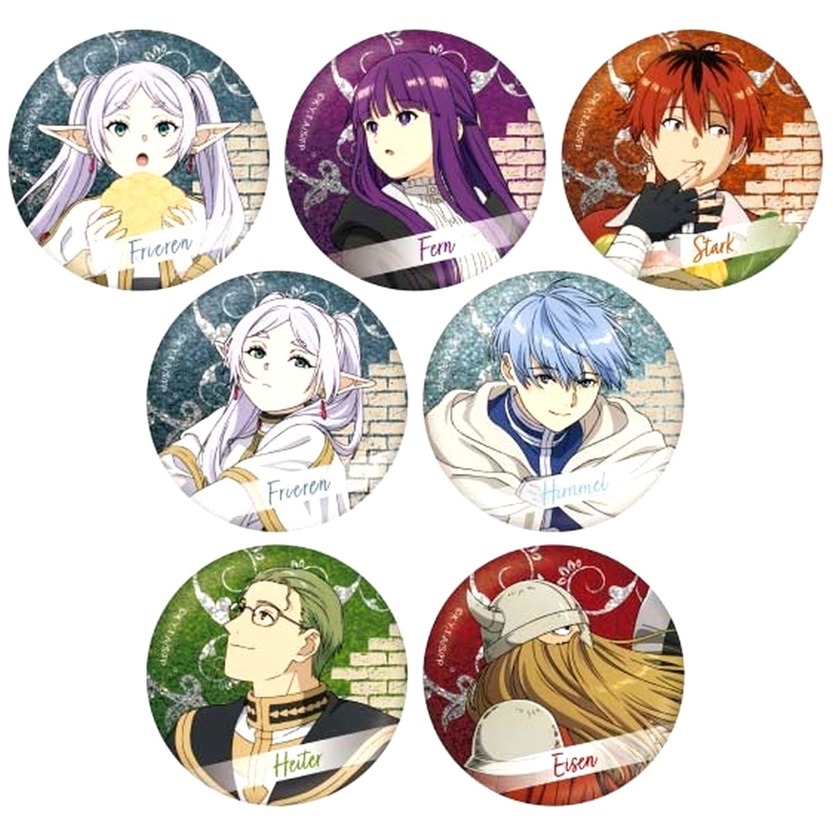 Set of 7 Frieren: Beyond Journey's End Trading Metallic Button C [USED]