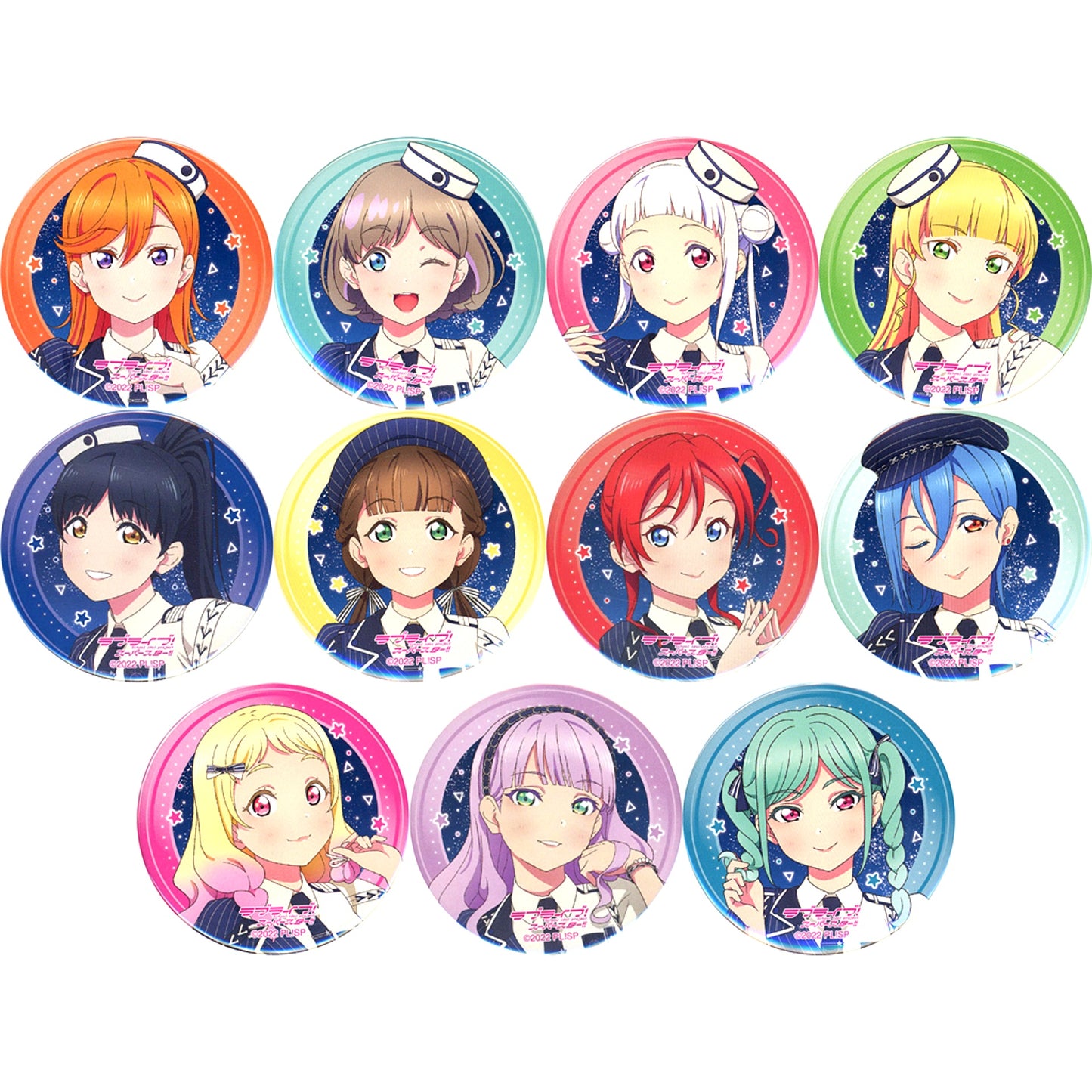 Set of 11 Liella! Love Live! Superstar!! 5th LoveLive! Twinkle Triangle Round Button Venue Ltd Gacha [USED]