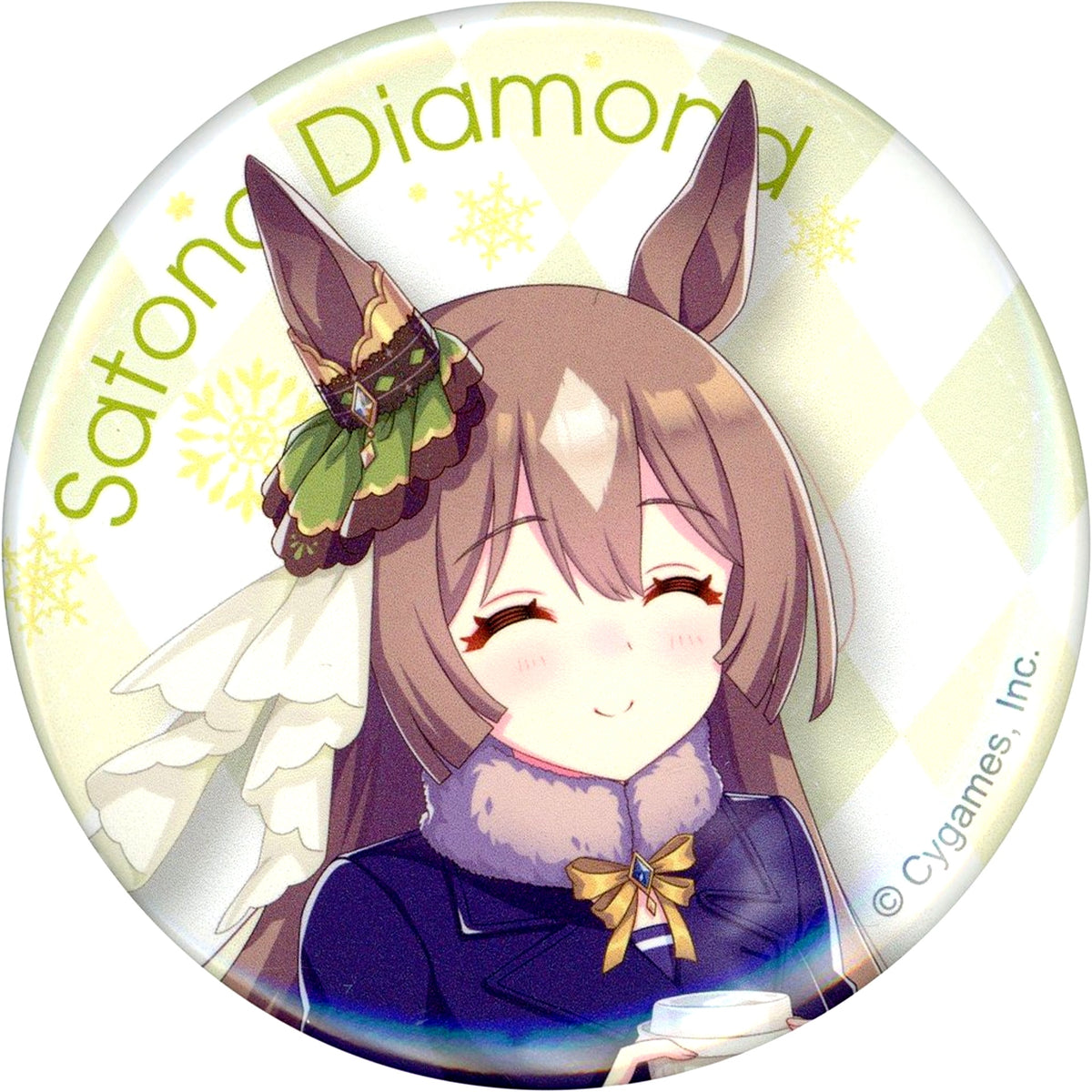 Satono Diamond Uma Musume Pretty Derby Drawn Trading Button 7-Eleven & 7net Limited 7-Eleven 3rd Anniversary Campaign [USED]