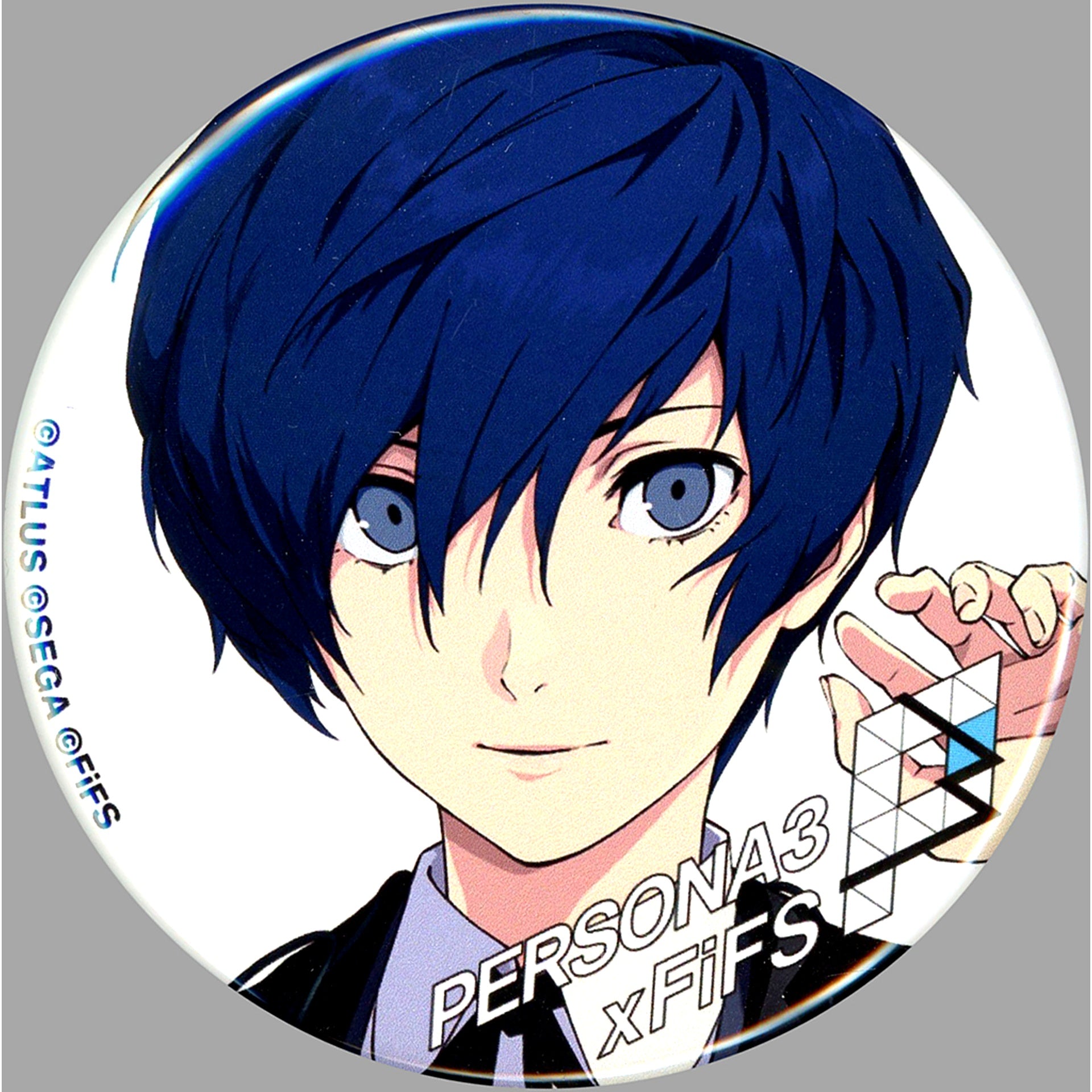 Protagonist Normal Persona 3 Trading Button White Ver. Persona 3 4 5 x FiFS [USED]