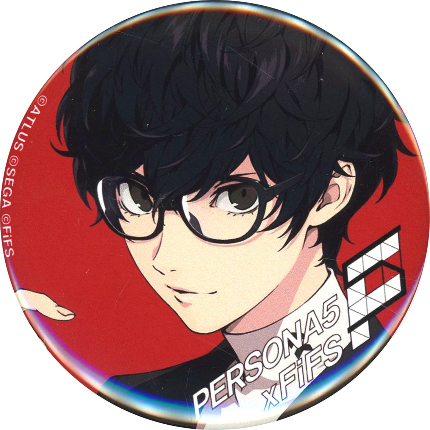 Protagonist Secret 3 Glasses Persona 5 Trading Button Persona 3/4/5 x FiFS [USED]