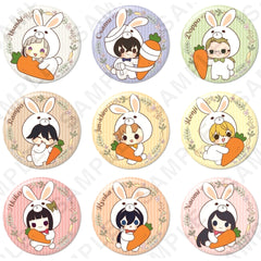 Bungo Stray Dogs Osamu Dazai & Others Can Badge + Kigurumi Series Rabbit Ver. All 9 Types Set Buttons [USED]