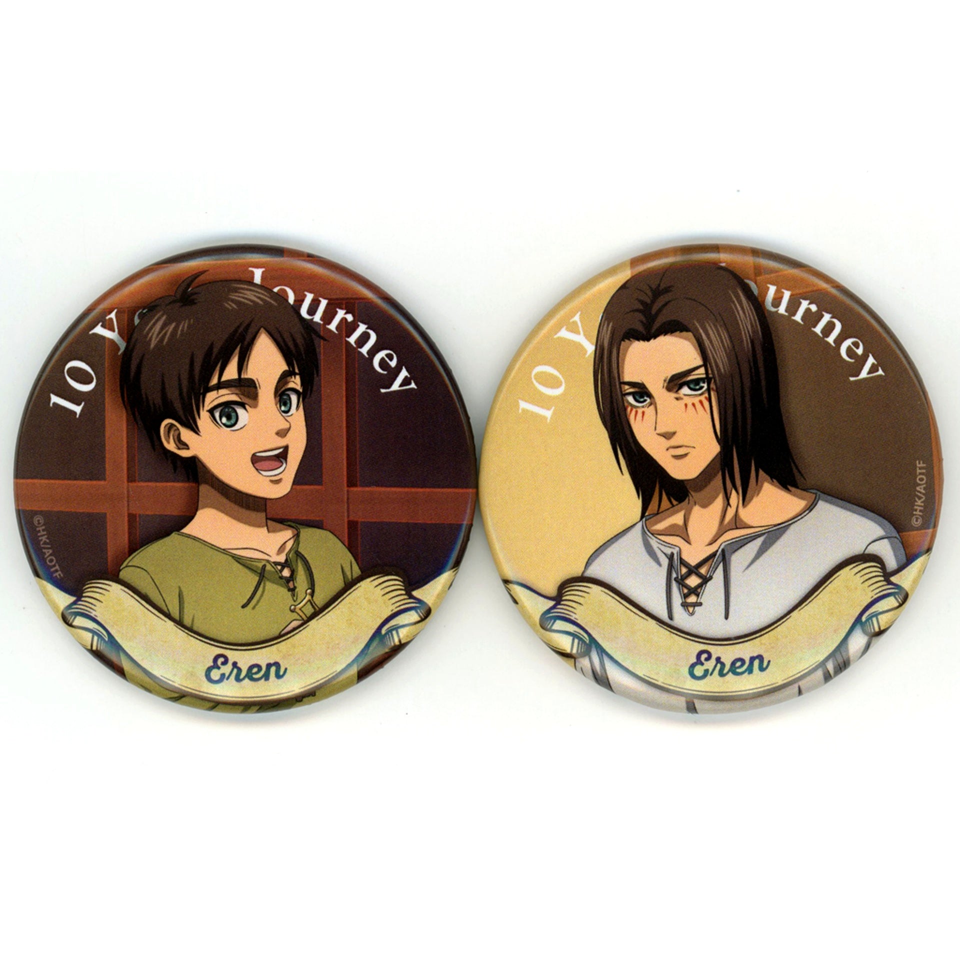 Eren Yeager Badge Set of 2 Attack on Titan 10 Years Journey POP UP SHOP [USED]