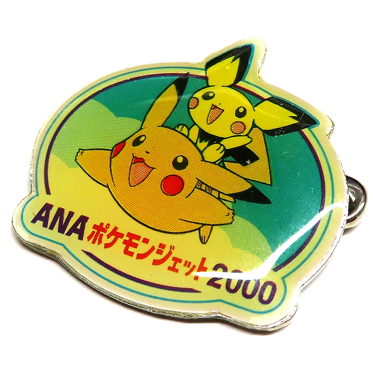 Pikachu & Pichu Pikapin 00 Model Pin Badge Pokemon x ANA Pokemon Jet Pikapika Sky 2001 Campaign [USED]