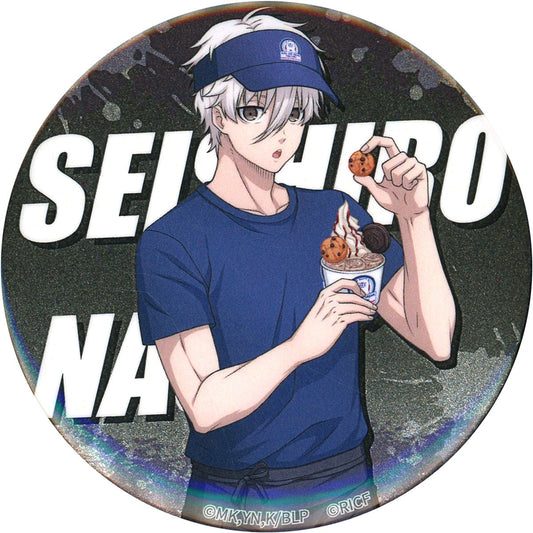 Seishiro Nagi Blue Lock x Roll Ice Cream Factory Trading Glitter Button Life Size [USED]