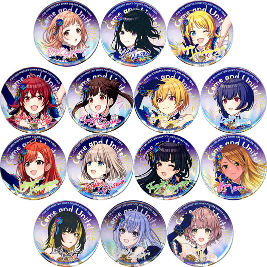 THE IDOLM@STER sHINY COLORs Mano Sakuragi & Others Official Trading Aurora Can Badge A 6th Live Tour Come And Unite! Yokohama Performance Only All 14 Types Set Buttons [USED]
