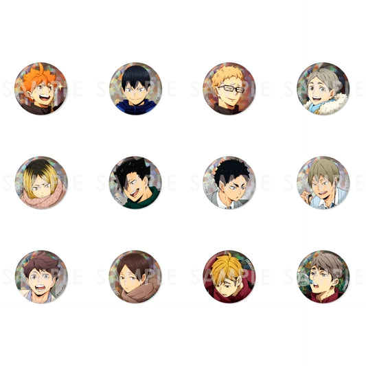 Set of 12 Haikyu!! Trading Hologram Button One Fine Day [USED]