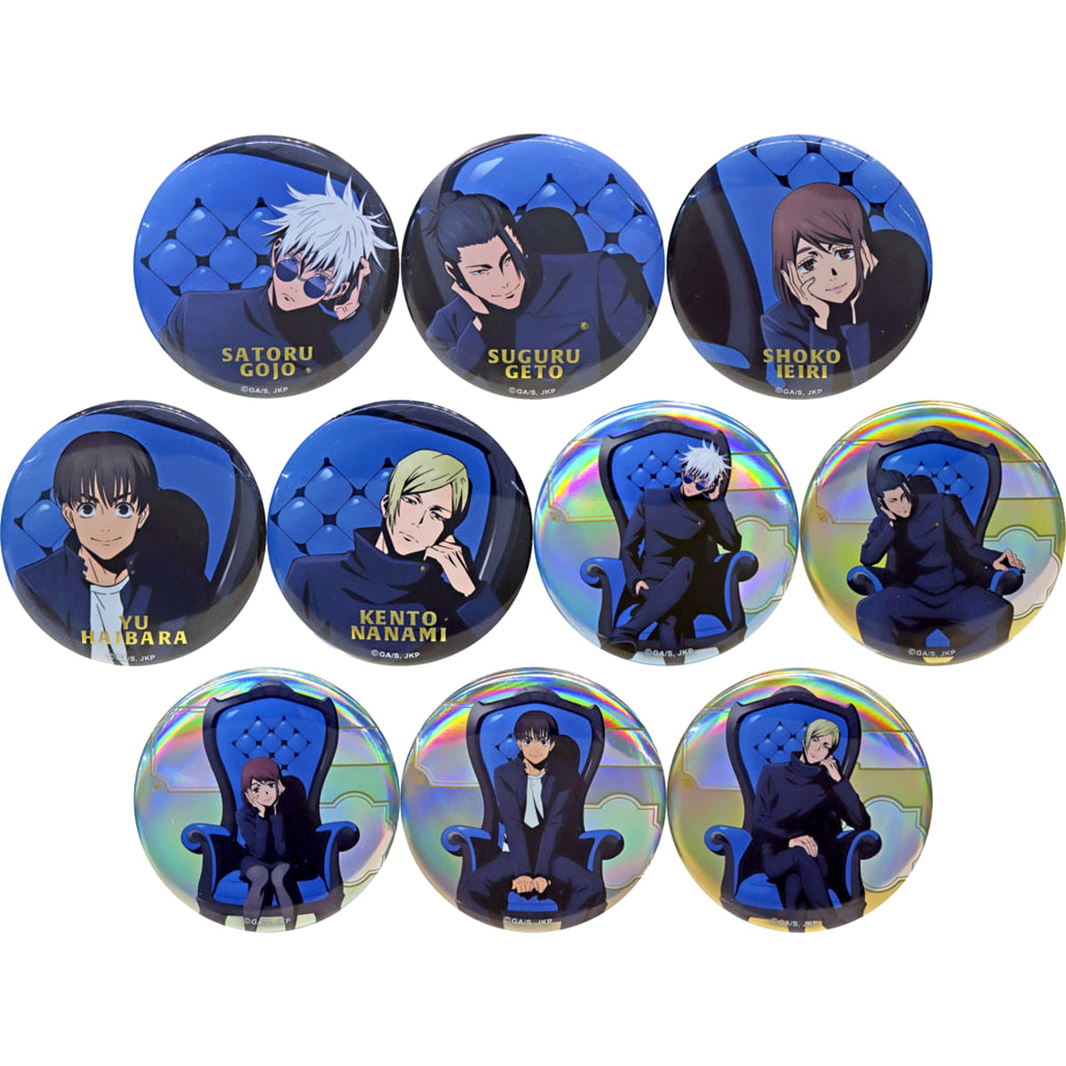 Jujutsu Kaisen Suguru Getou & Others Trading Can Badge Chair:Blue Plaza in Loft Limited All 10 Types Set Buttons [USED]