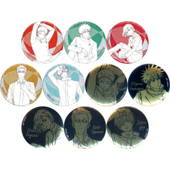 Jujutsu Kaisen Yuji Itadori & Others Trading Can Badge Rest Line Drawing Glitter & Foil Stamping Ver. All 10 Types Set Buttons [USED]