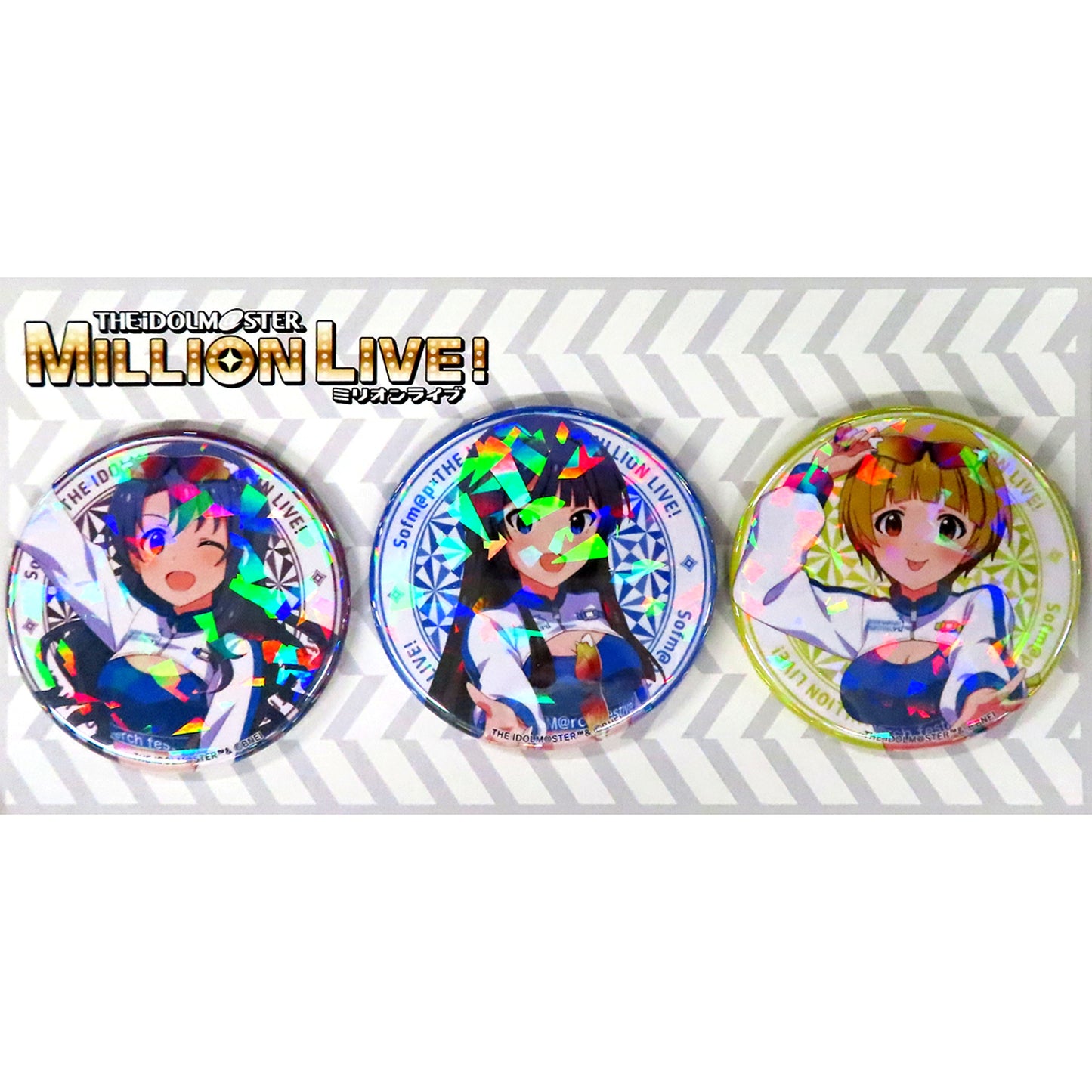 Group Hologram Badge Set of 3 grid march festival 3rd The Idolmaster Million Live! x Sofmap GRID MARCH FESTIVAL 3rd [USED]
