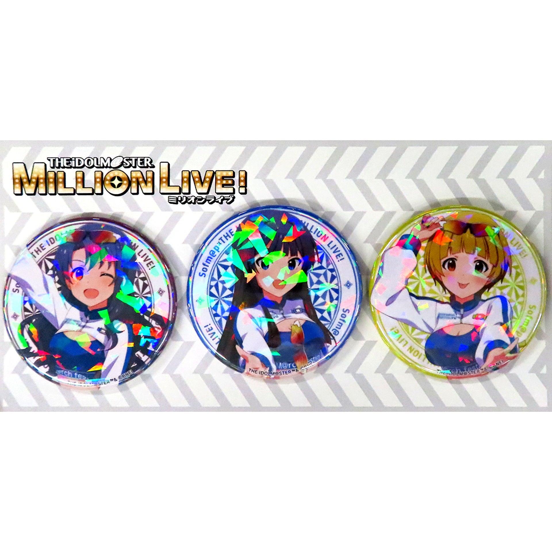 Group Hologram Badge Set of 3 grid march festival 3rd The Idolmaster Million Live! x Sofmap GRID MARCH FESTIVAL 3rd [USED]