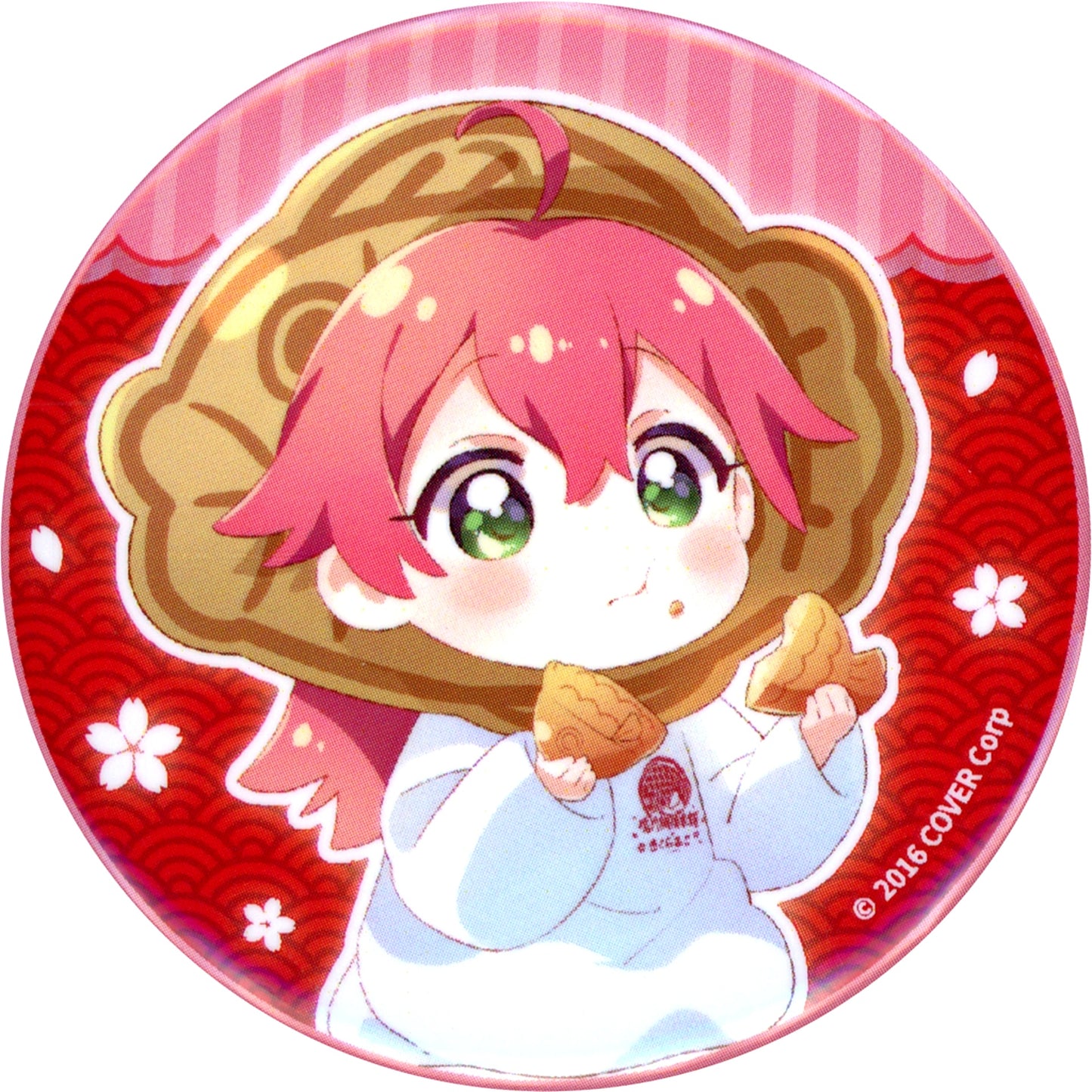 Sakura Miko hololive Mini Character Taiyaki on Head Trading Button Virtual YouTuber x Naruto Taiyaki Honpo 2nd [USED]