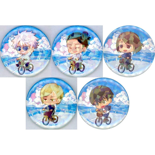 Set of 5 Jujutsu Kaisen: Hidden Inventory/Premature Death Pop Up Shop Cycling Trading Chibi Character Hologram Button Running Ver. [USED]