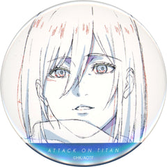 Attack on Titan: The Final Season Part 2 & The Final Chapters Mikasa Ackerman Can Badge Key Frame Mappa Tsutaya Limited Buttons [USED]