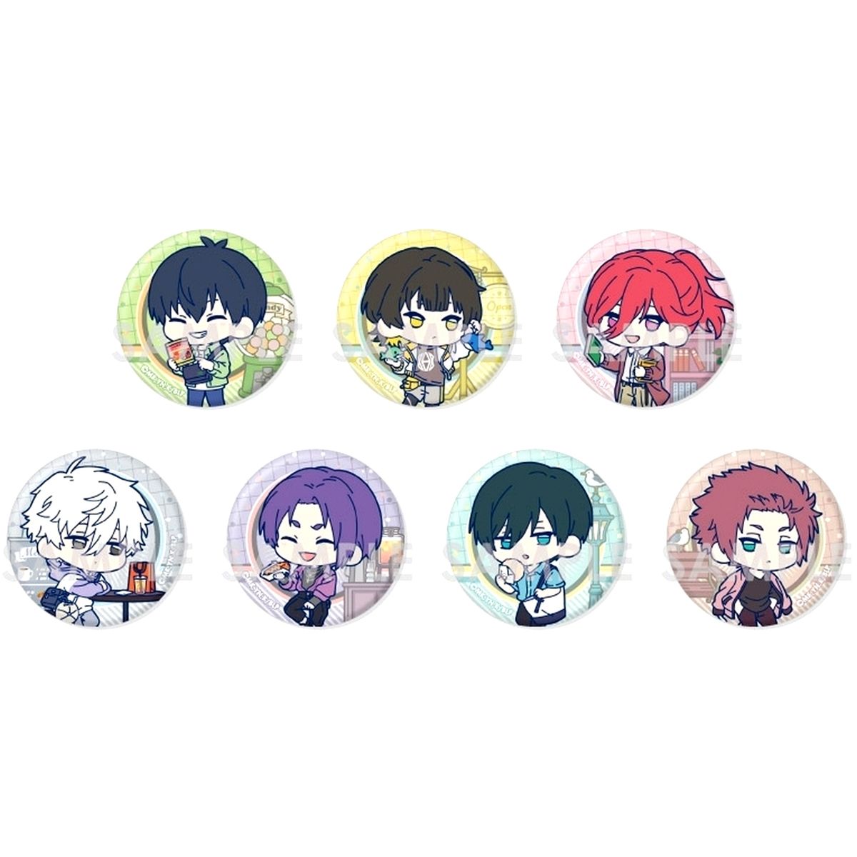 Set of 7 Blue Lock Mini Chara Trading Button Let's Go Out! 2 [USED]