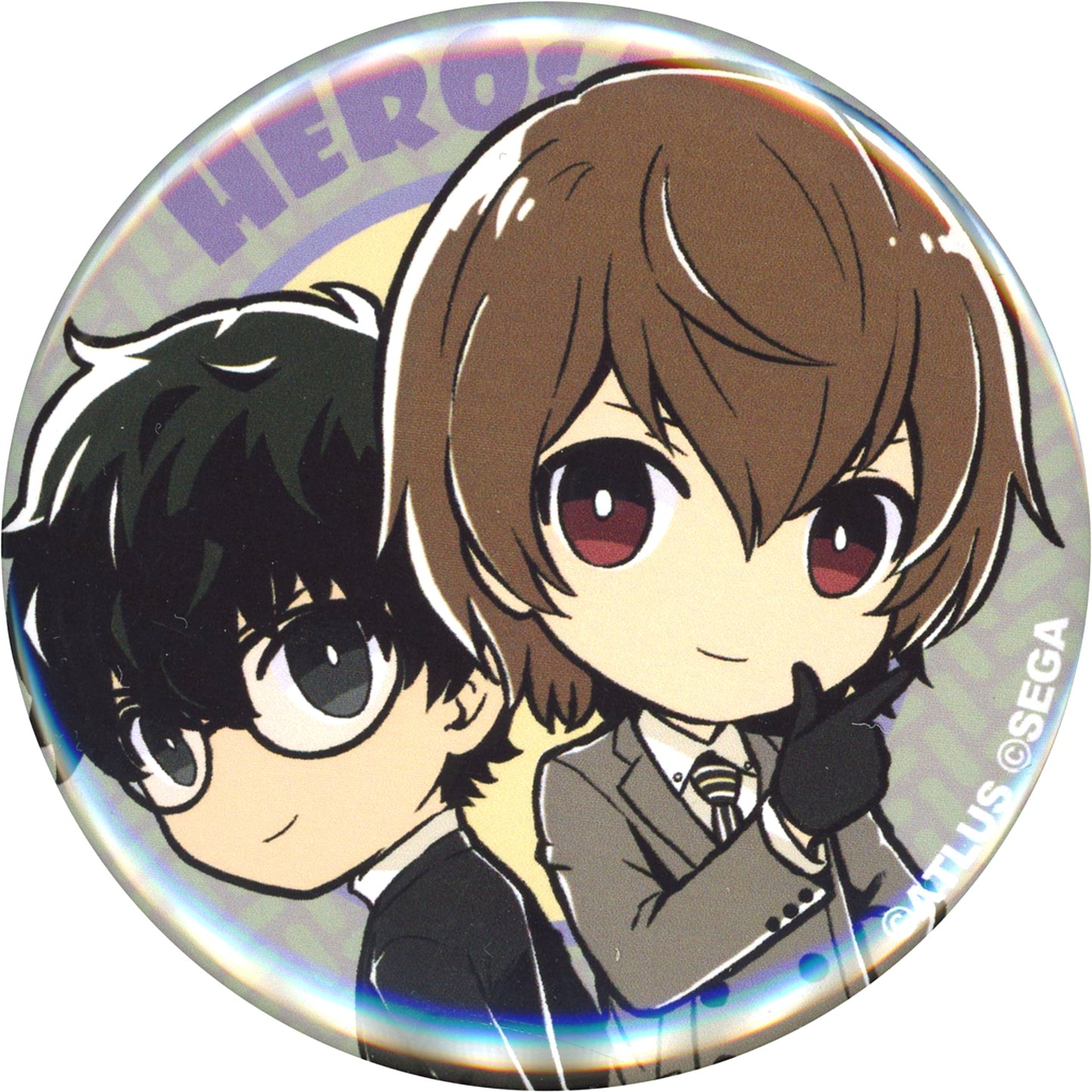Single Item Protagonist and Goro Akechi Persona 5 Investigation Report Made by Everyone Vol.3 Animate Limited Edition Bundle Bonus Button [USED]