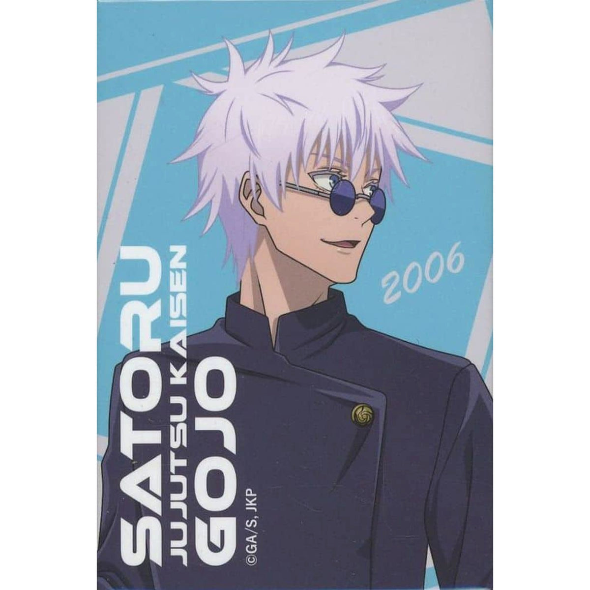 Jujutsu Kaisen Kaigyoku Gyokusetsu Satoru Gojo Square Can Badge Tsukiji Gindako Limited Order Production The Life-Sized Goods Set Included Item Buttons [USED]