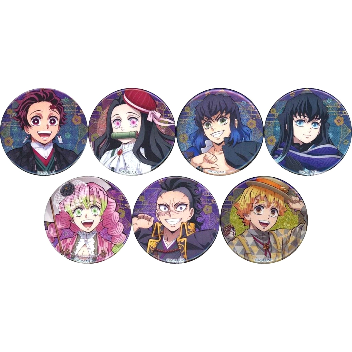 Set of 7 Demon Slayer: Kimetsu no Yaiba Kimetsu Fes Anime 5th Anniversary Random Button [USED]