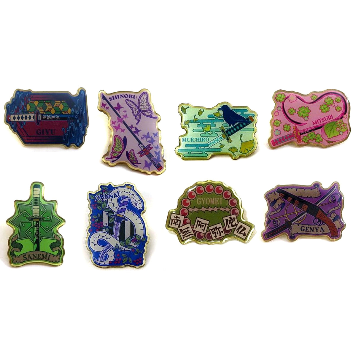 Demon Slayer: Kimetsu no Yaiba Shinobu Kocho & Others Random Pins Vol.2 Demon Slayer Festival: Anime 5th Anniversary Festival Limited All 8 Types Set Pins [USED]