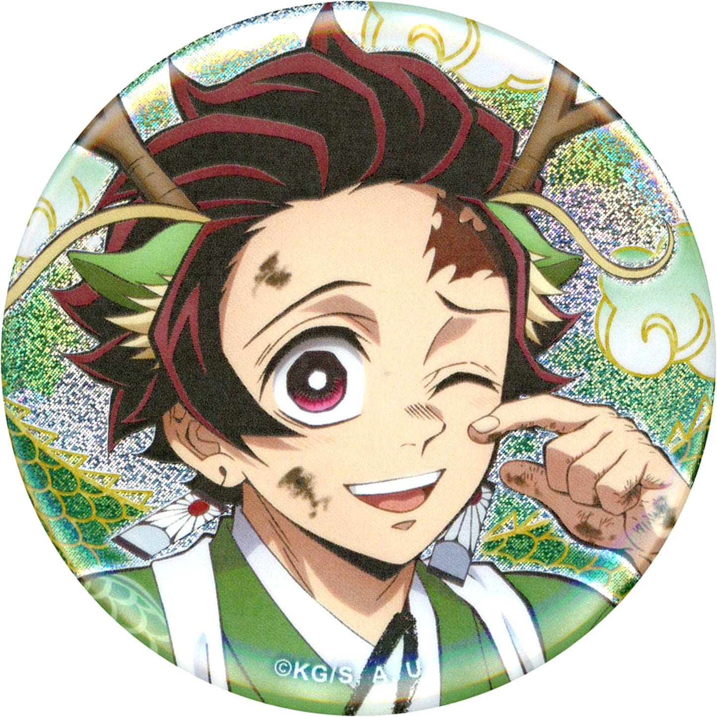 Tanjiro Kamado Close-up Demon Slayer: Kimetsu no Yaiba Year of the Dragon Random Button Demon Slayer Festival: Anime 5th Anniversary Festival Limited [USED]