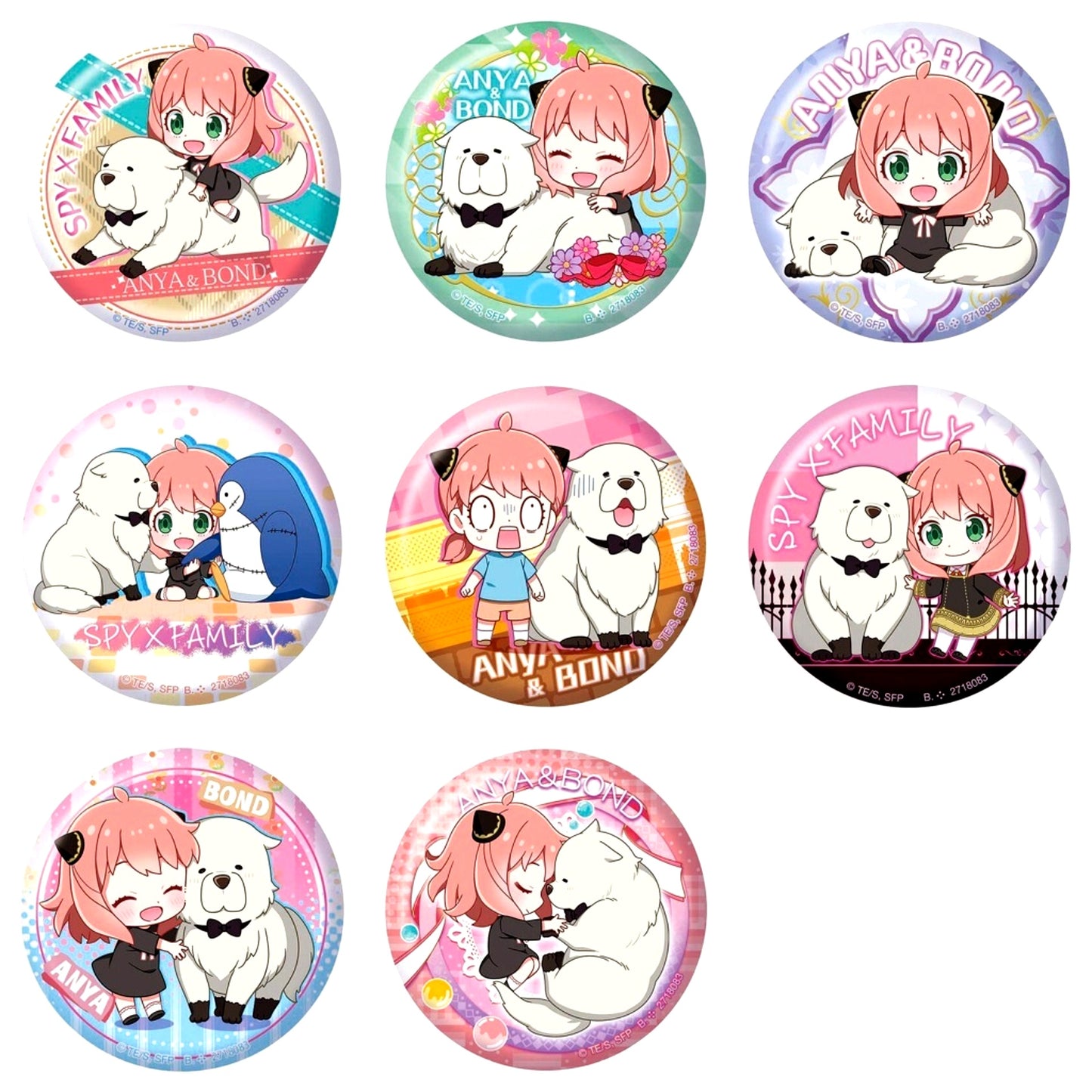 Set of 8 Badge SPY x FAMILY Anya and Bond are Full! Assort Prize C [USED]