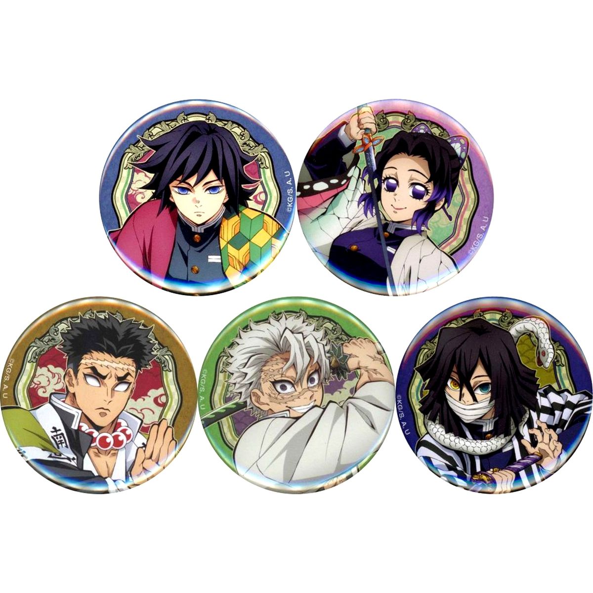 Set of 5 World Tour: Kimetsu no Yaiba Kizuna no Kiseki Soshite Hashira Geiko e World Tour 2024 Illustration Random Button Theater Limited Goods [USED]