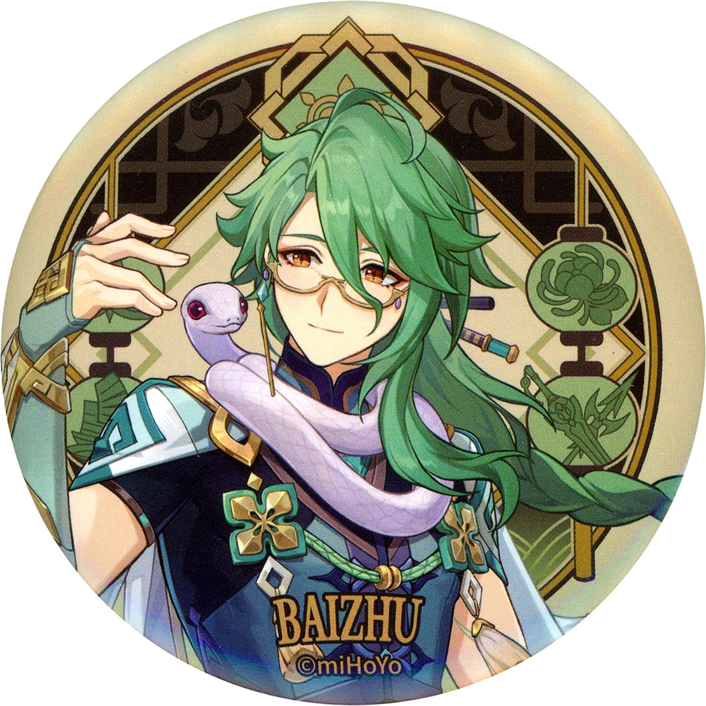 Baizhu Genshin Impact Liyue Harbor Series Character Button [USED]