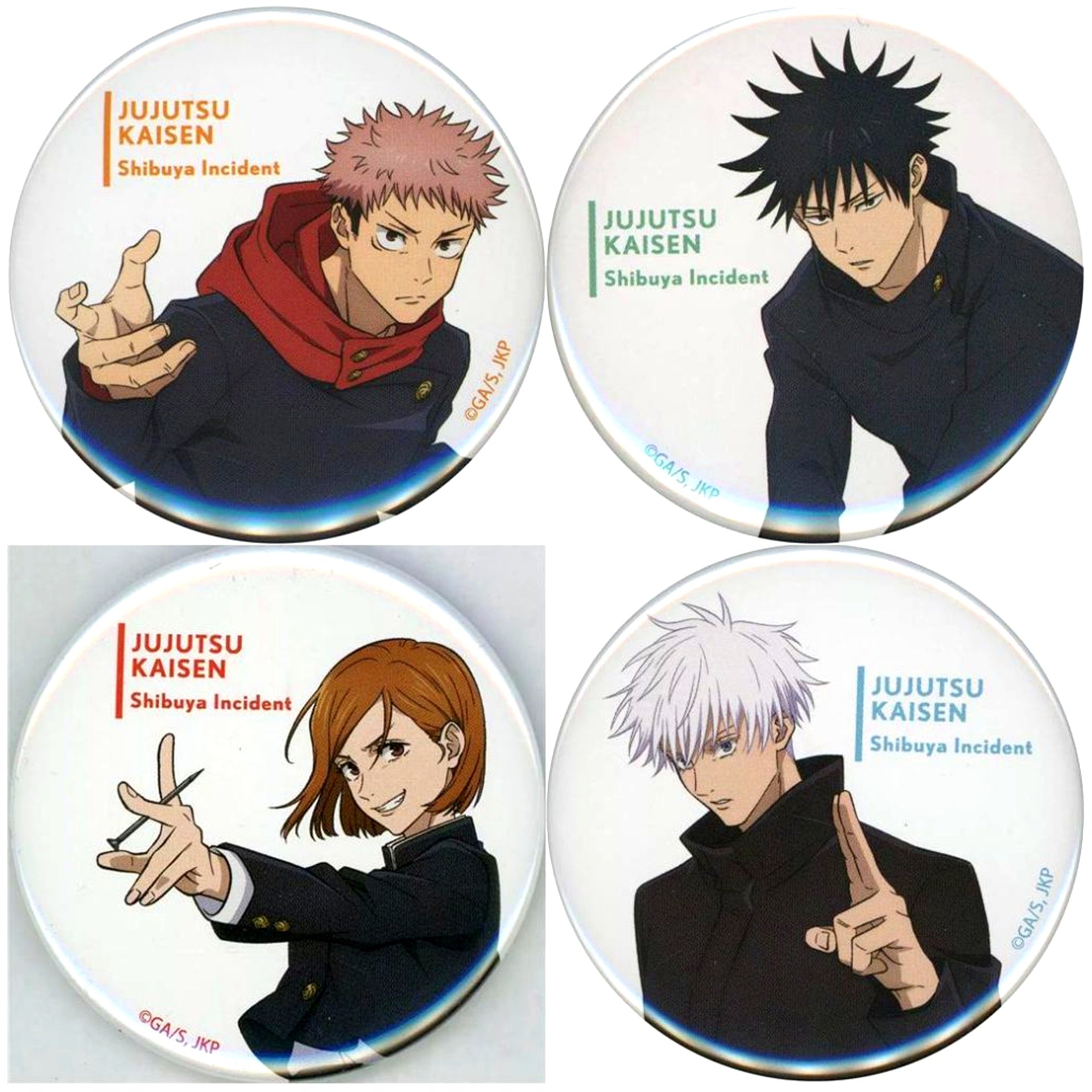 Set of 4 Jujutsu Kaisen Shibuya Incident Button MAPPA x TSUTAYA [USED]