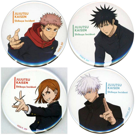 Set of 4 Jujutsu Kaisen Shibuya Incident Button MAPPA x TSUTAYA [USED]