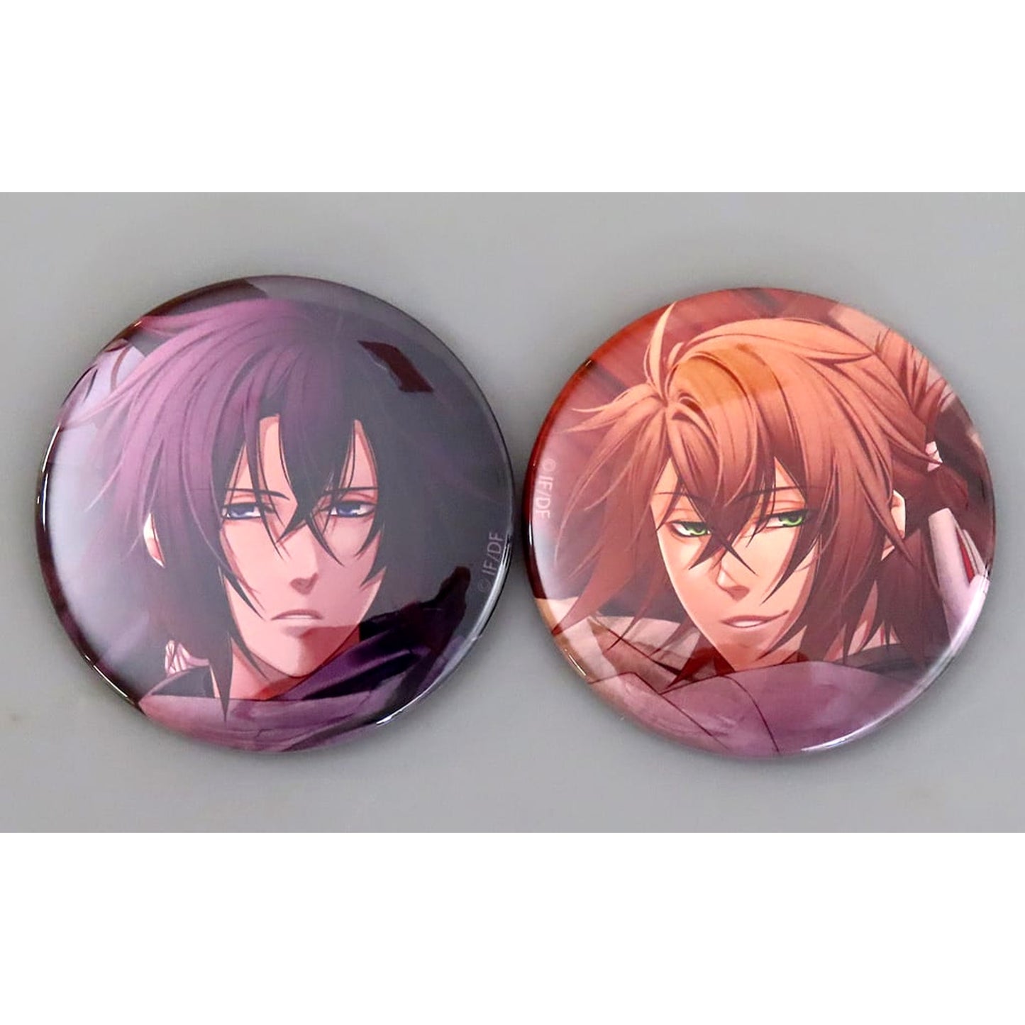 Hajime Saito Soshi Okita Hakuouki Shinkai: Yuugiroku Taishitachi no Daienkai 2 Types set Newly Drawn Button Bonus Included with the Nintendo Switch Game ebten DX Pack [USED]