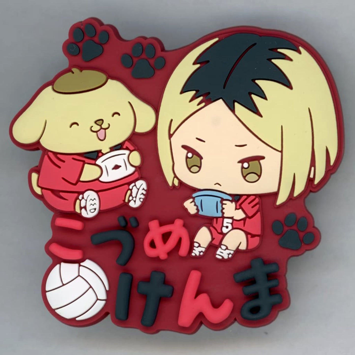 Haikyu!! X Sanrio Characters Kenma Kozume Pompompurin Rubber Badge Vol.1 Buttons [USED]