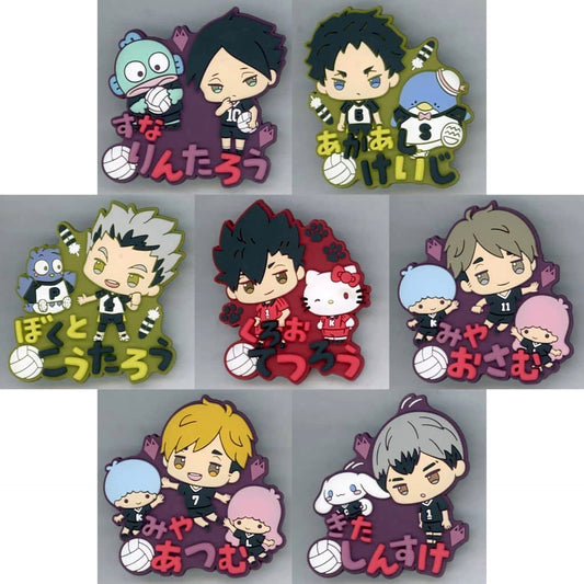 Rintaro Suna & Others Haikyu!! X Sanrio Characters All 7 Types Set Rubber Badge Vol.2 [USED]