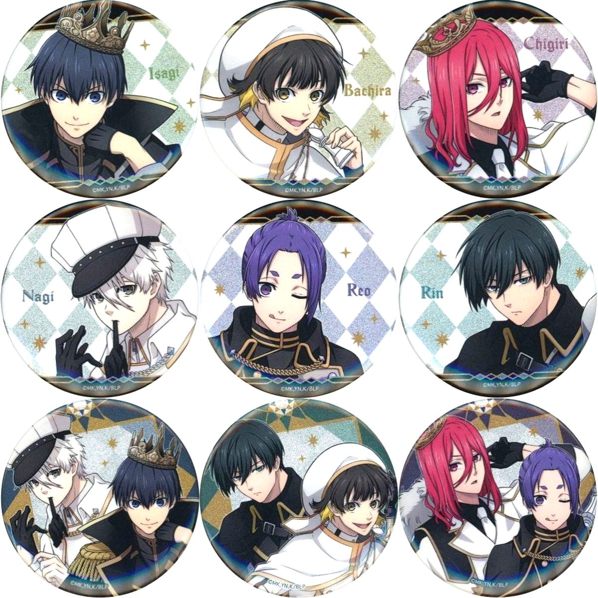 Set of 9 Blue Lock Trading Glitter Button AnimeJapan 2024 Goods [USED]