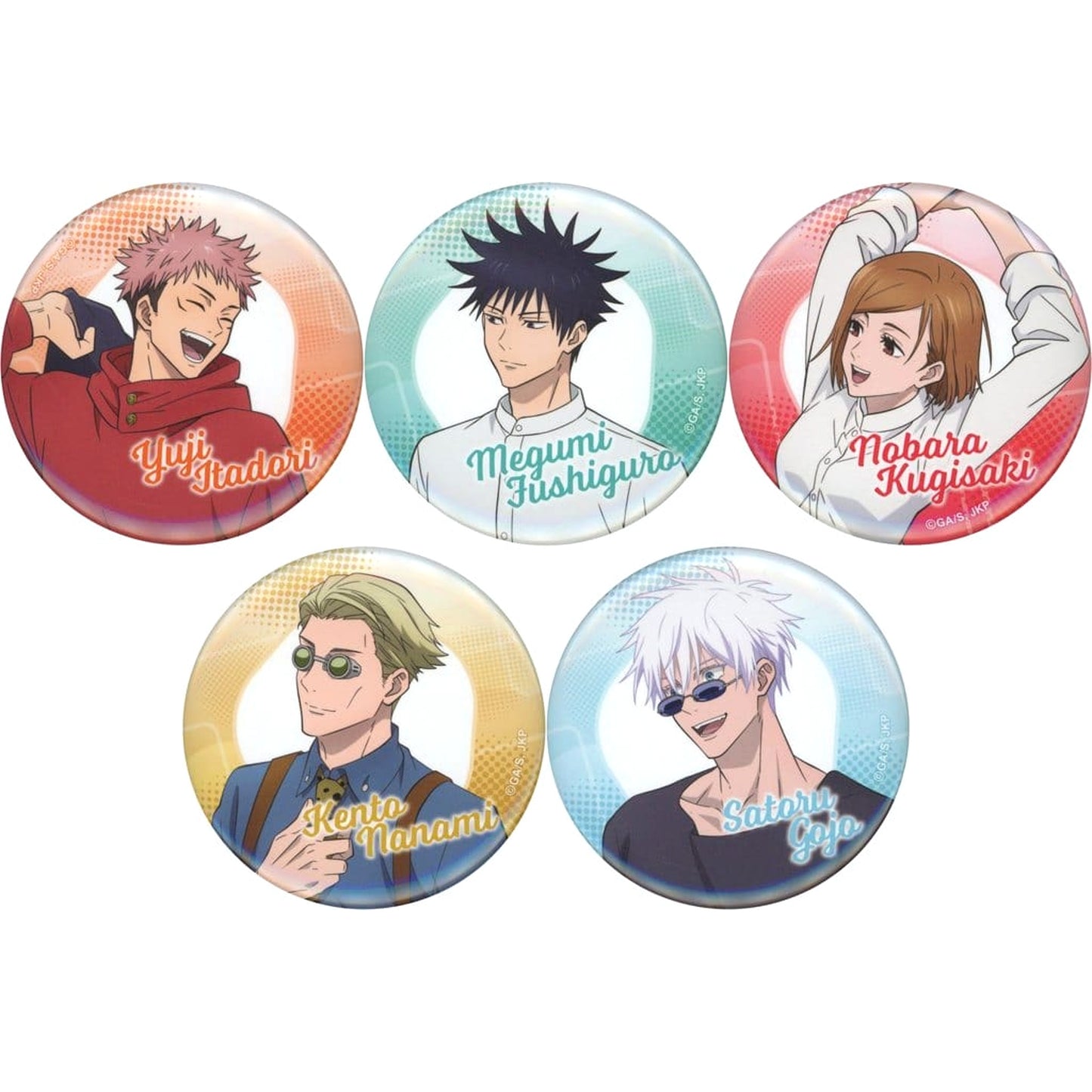 Nobara Kugisaki & Others Jujutsu Kaisen All 5 Types Set Newly Drawn Trading Badge AJ2024Ver. Anime Japan 2024 Limited [USED]