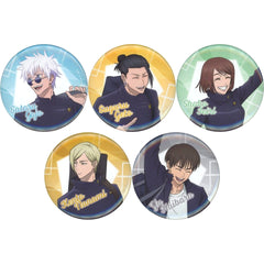 Jujutsu Kaisen Kaigyoku Gyokusetsu Satoru Gojo & Others Newly Drawn Trading Badge AJ2024Ver. Anime Japan 2024 Limited All 5 Types Set Buttons [USED]