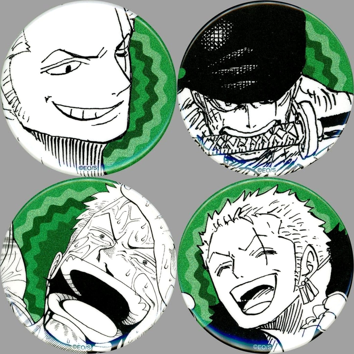 Roronoa Zoro One Piece Set of 4 Button Emotions Jump Spring Collection!! 2024 Limited [USED]