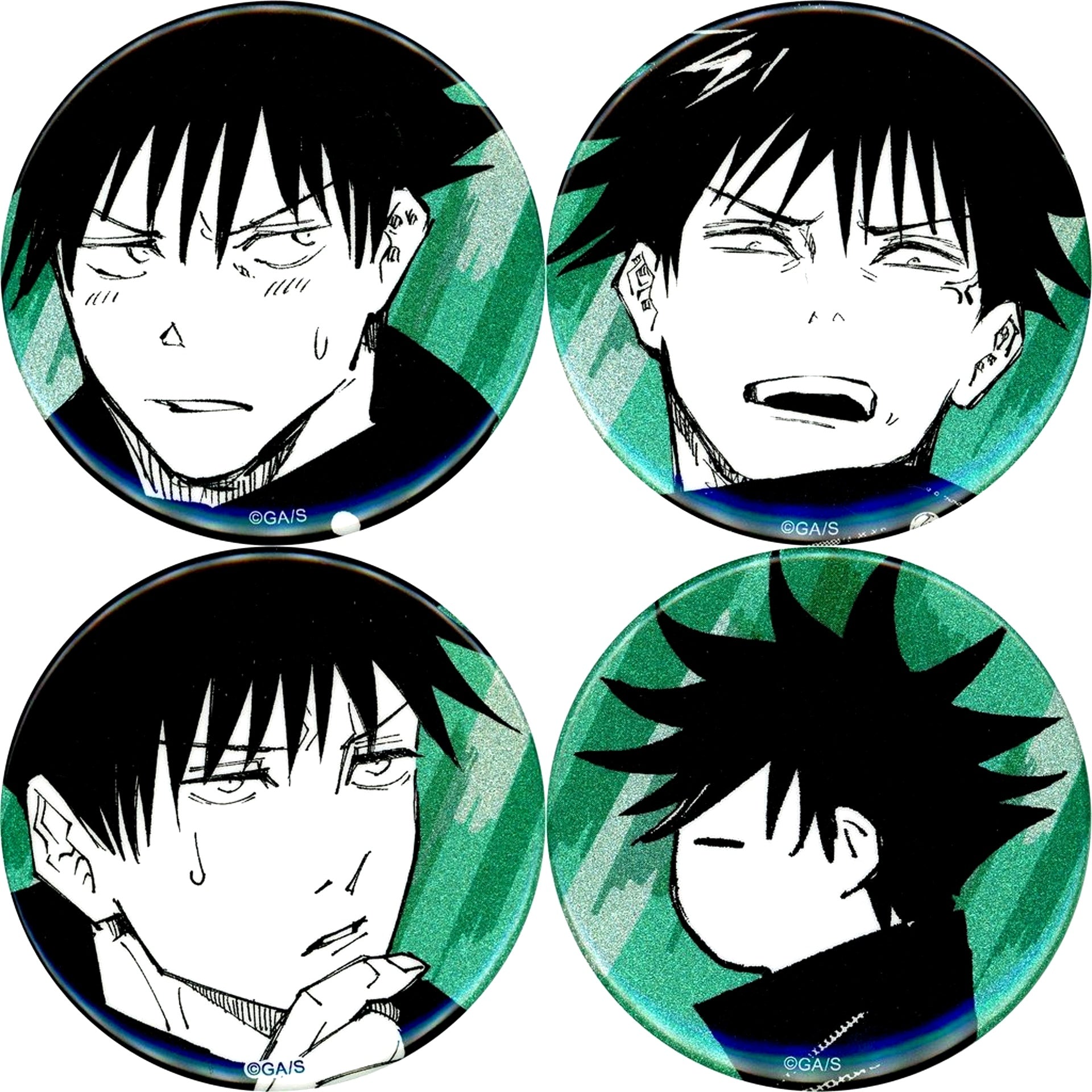 Megumi Fushiguro Jujutsu Kaisen Button Set of 4 EMOTIONS Jump Spring Colle!! 2024 [USED]