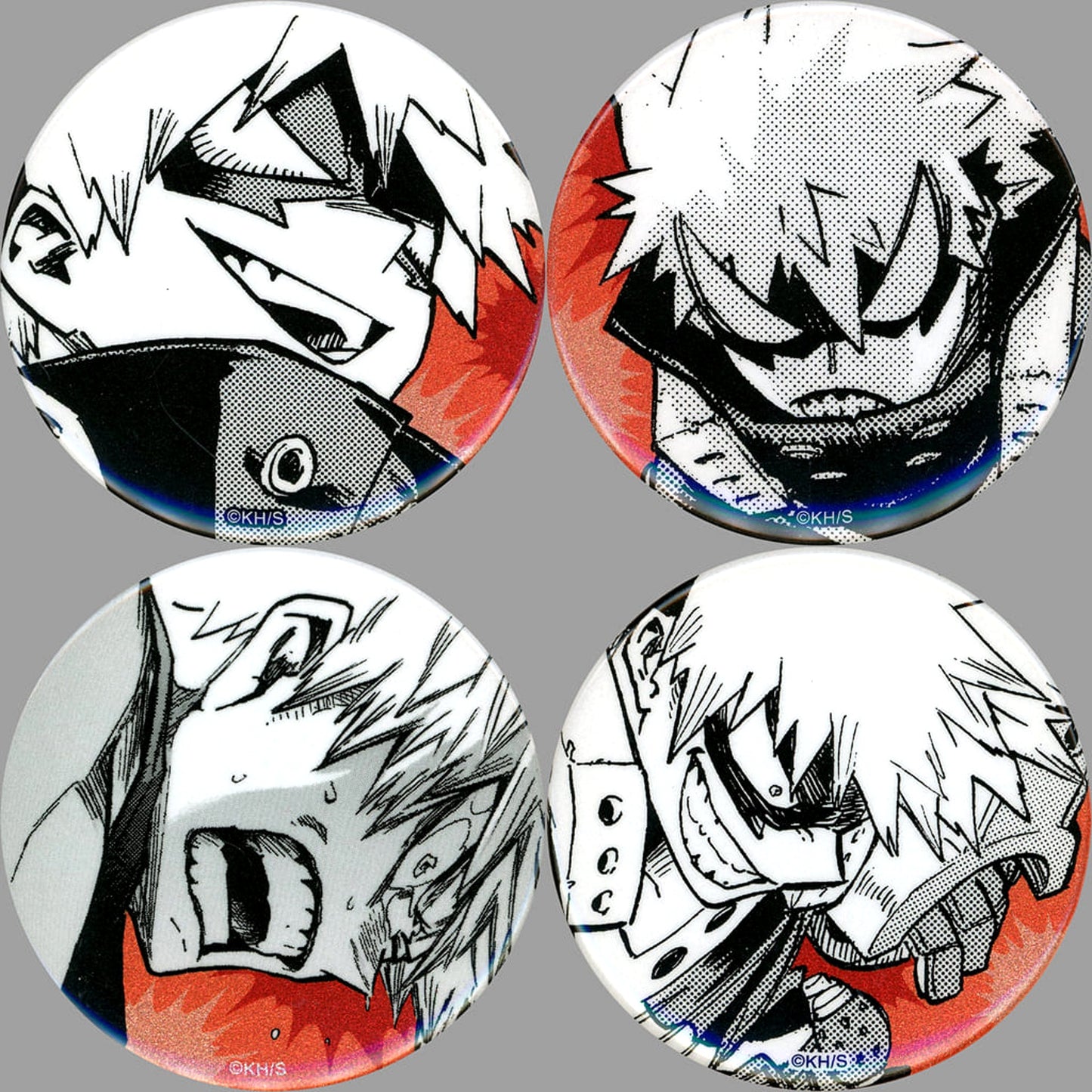 Katsuki Bakugo My Hero Academia Set of 4 Button Emotions Jump Spring Collection!! 2024 Limited [USED]